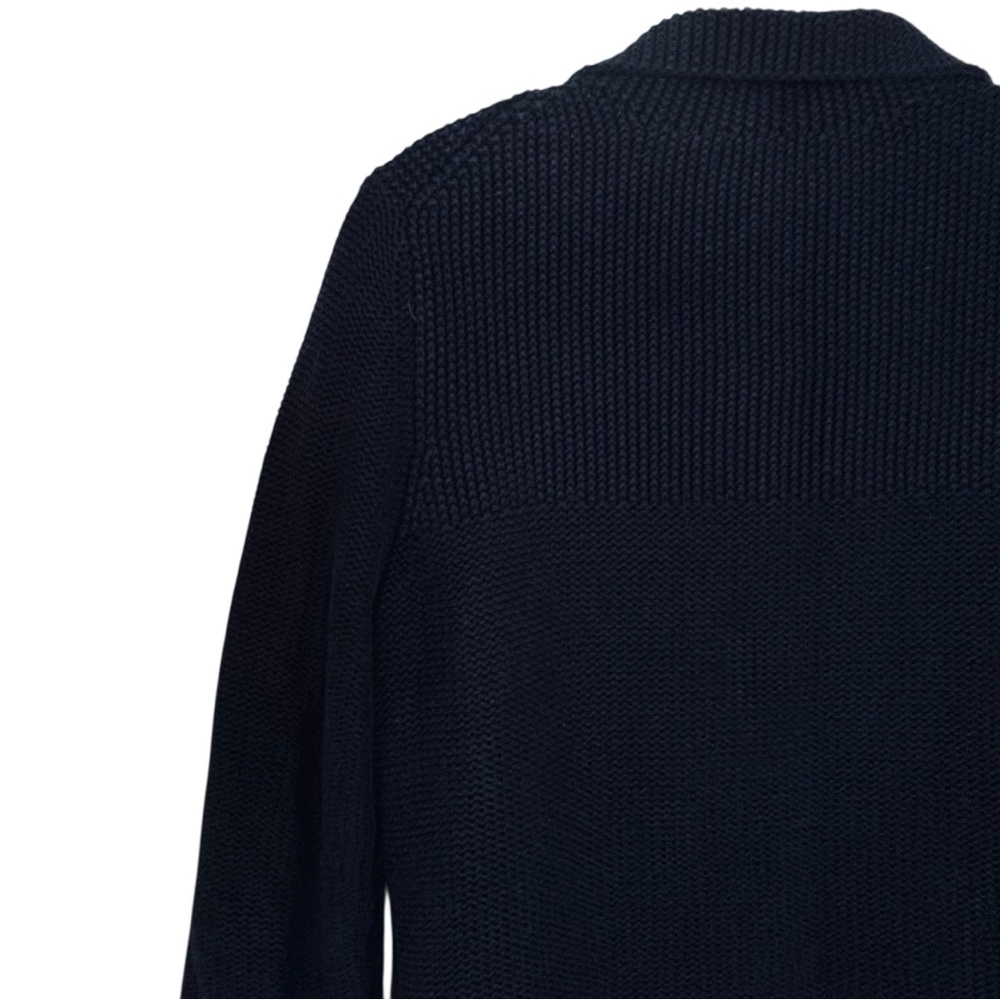 Tommy Hilfiger Dark Blue Heavy Knit Cardigan L Button Front Cotton Sweater - Picture 8 of 14